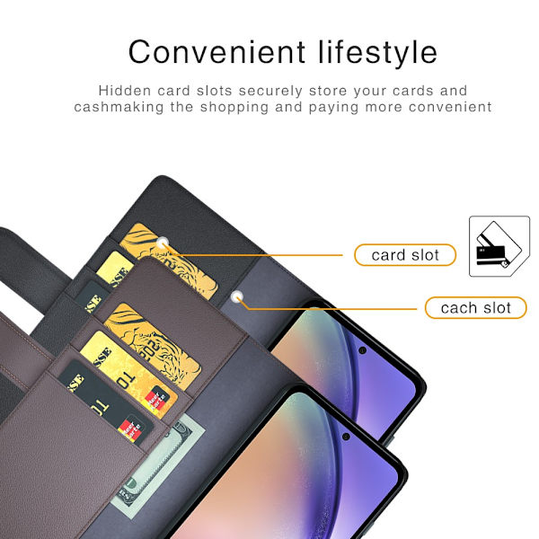 Ægte læderetui Samsung Galaxy A55 Sort