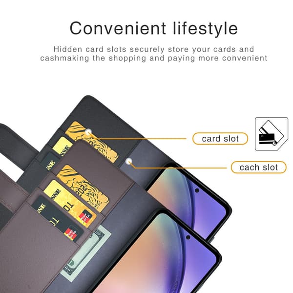 Äkta Läderfodral Samsung Galaxy A55 Svart
