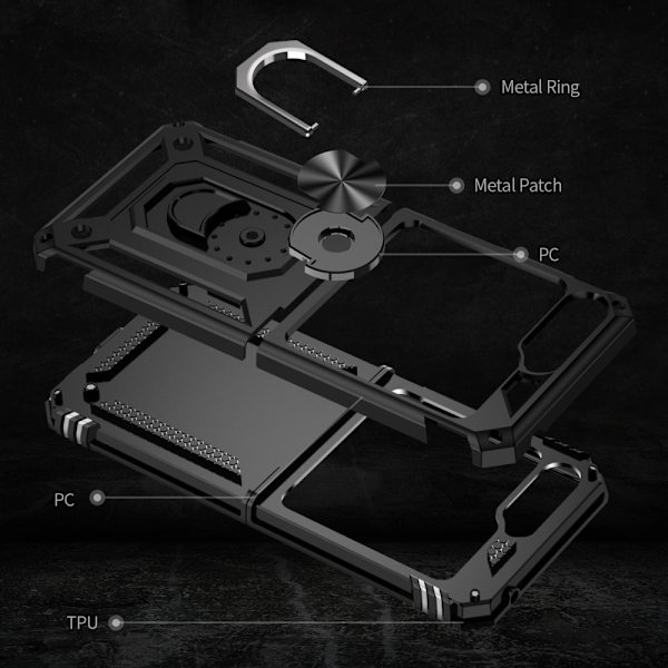 Hybridskal Samsung Galaxy Z Flip 5 Ringholder Sort