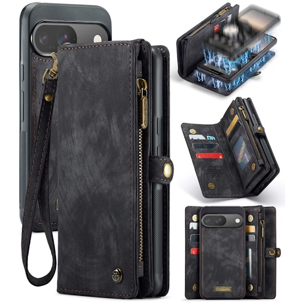 CaseMe Multi-Slot 2-in-1 Lompakko Kotelo Google Pixel 9 Musta