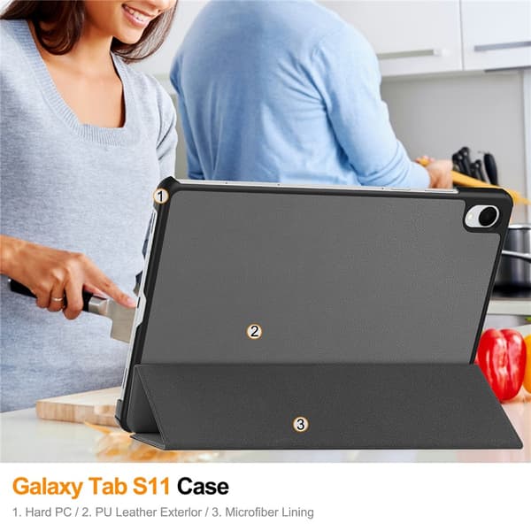 Samsung Galaxy Tab S11 Cover Tri-fold Grå