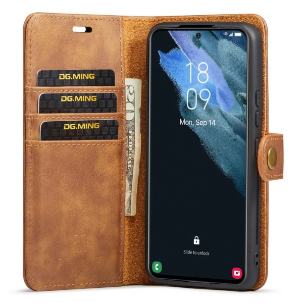 DG.MING 2-in-1 Magnet Wallet Samsung Galaxy S23 Plus Cognac