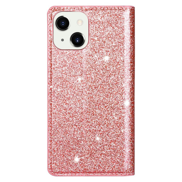 Kimalteleva lompakkokotelo iPhone 13 - ruusukulta