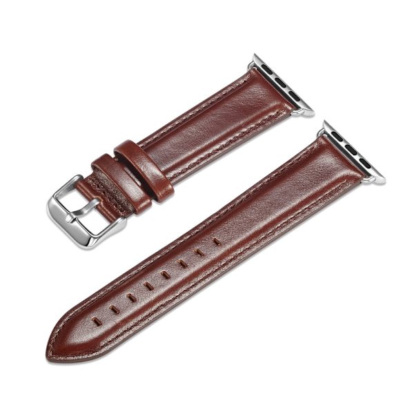 Premium-nahkainen ranneke Apple Watch Series 10 46 mm ruskea