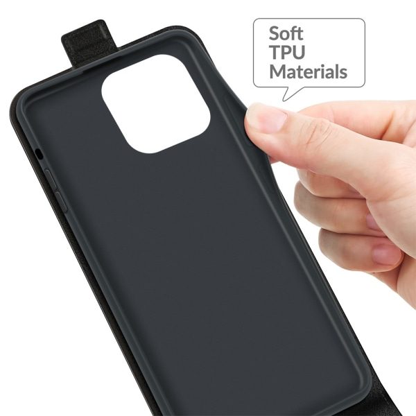 Flip Fodral Läder iPhone 13 Pro Svart