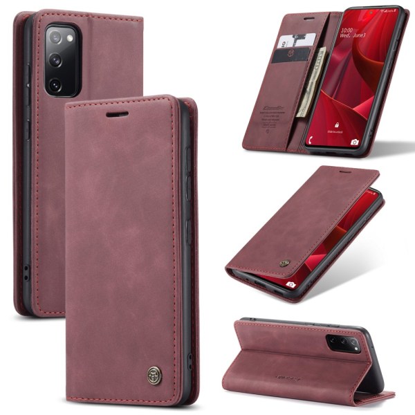 CaseMe Slim Wallet -kotelo Galaxy S20 FE Red