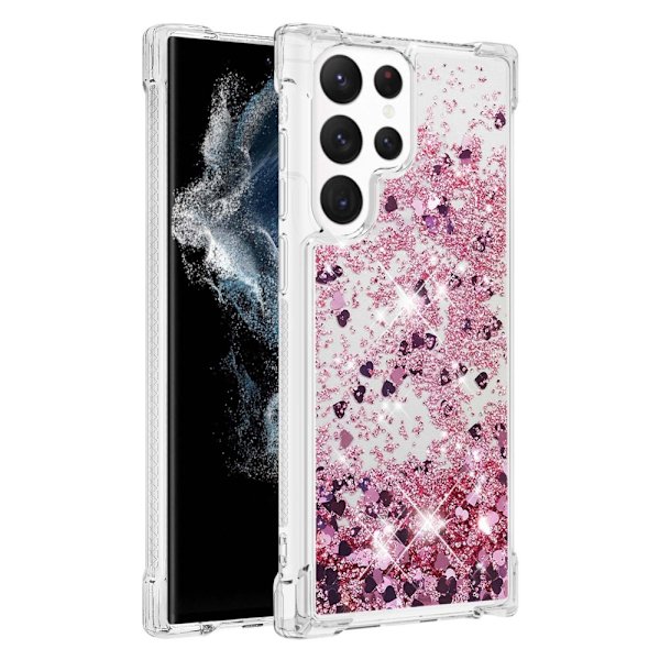 Glitter Bling TPU Cover Samsung Galaxy S23 Ultra Roséguld