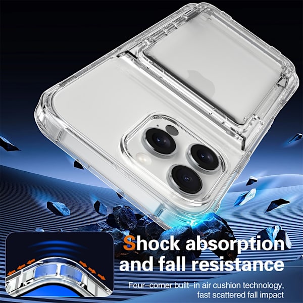 Skal Kortfack Kickstand iPhone 16 Pro Max Transparent