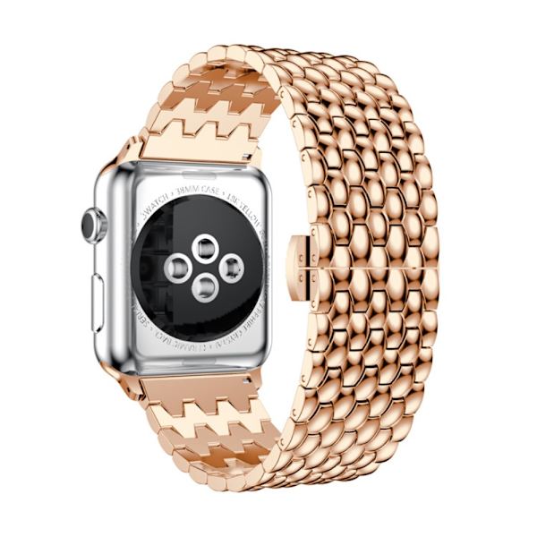 Metallarmband i Fjärilspänne Apple Watch 38/40/41 mm Rose Guld