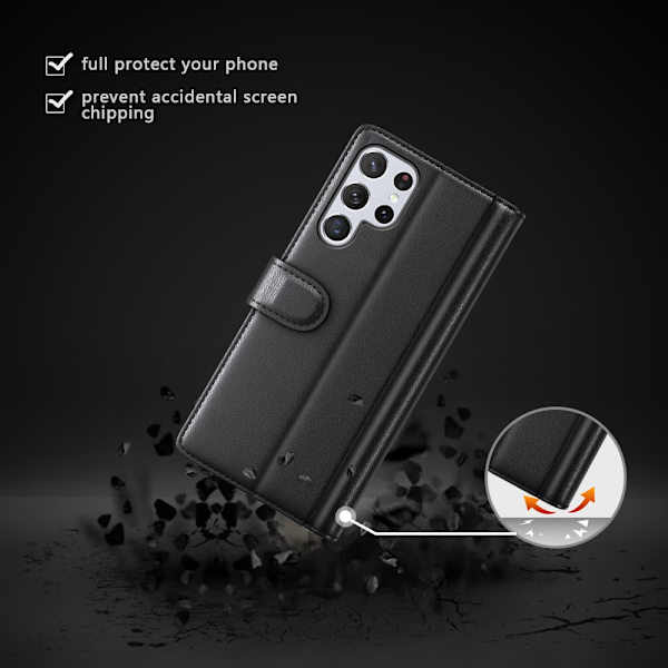 Aito nahkakotelo Samsung Galaxy S22 Ultra Musta