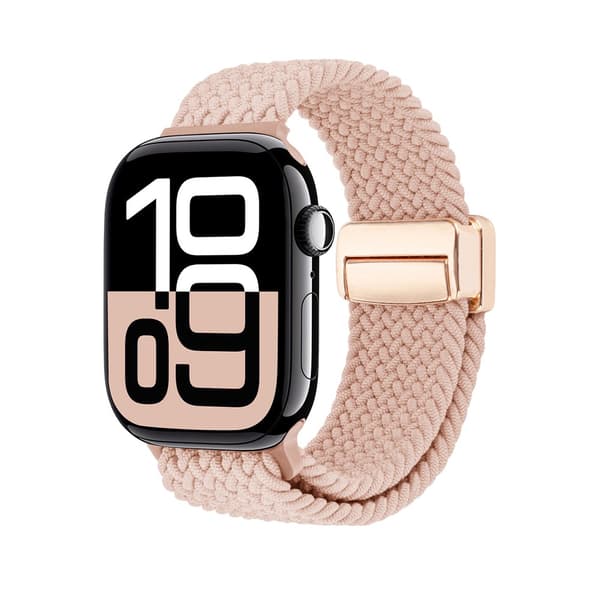 Elastisk Vævet Nylonarmbånd Apple Watch 41mm Series 9 Rosa