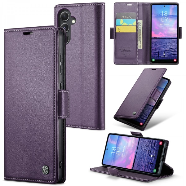 CaseMe Slim Pungetui RFID-beskyttelse Samsung Galaxy A14 Lilla