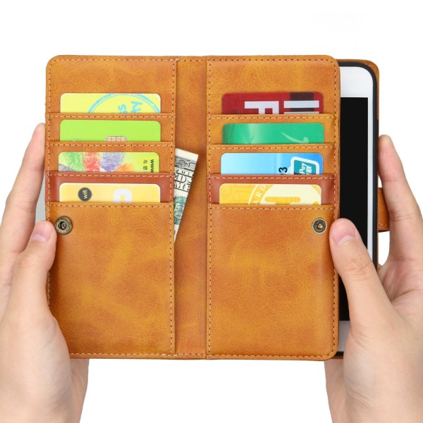 Lompakkokotelo Nahka Multi-Slot iPhone 7/8/SE Cognac