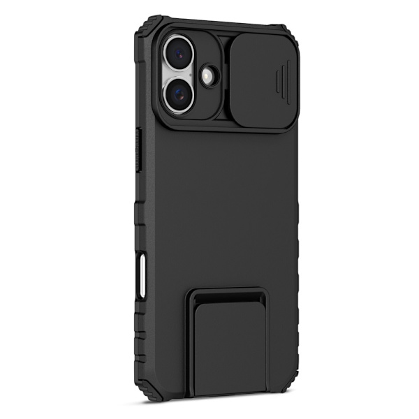 Kickstand Skal iPhone 16 Plus Kameraskydd Svart
