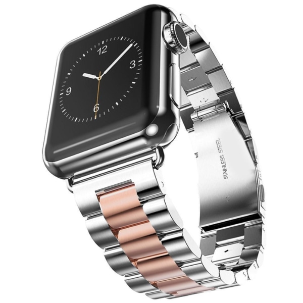 Metallirannekoru Apple Watch 38/40/41 mm hopea/ruusukulta