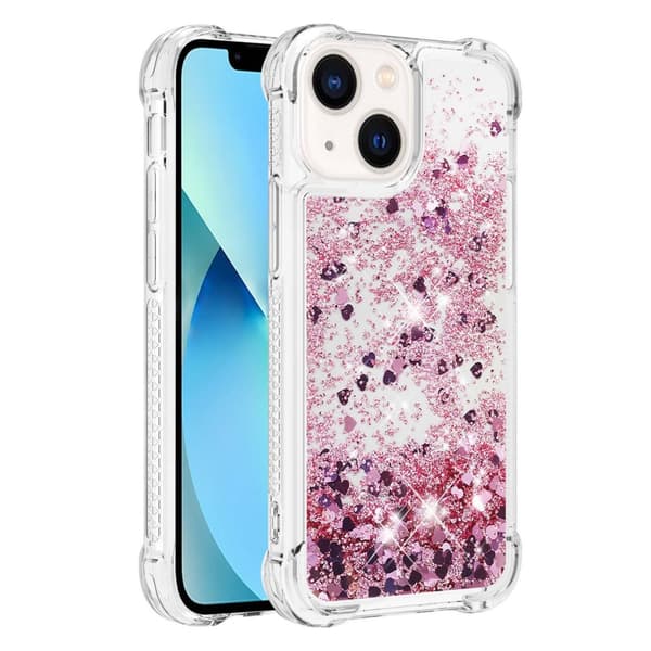 Glitter Bling TPU Skal iPhone 14 Plus Roséguld