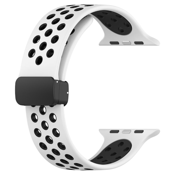 Silikonearmbånd Sport Apple Watch 38/40/41 mm Hvid/Sort