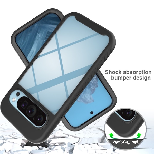 360 Full Cover Edge Case Google Pixel 9 Svart