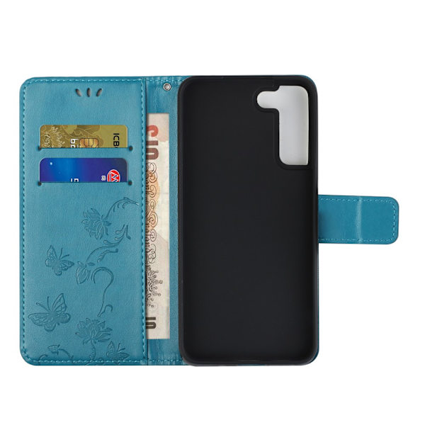 Läderfodral Fjärilar Galaxy S22 Plus Blå