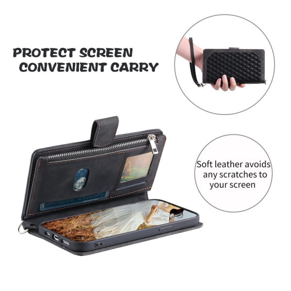 Samsung Galaxy S23 Ultra Wallet Case Polstret Sort