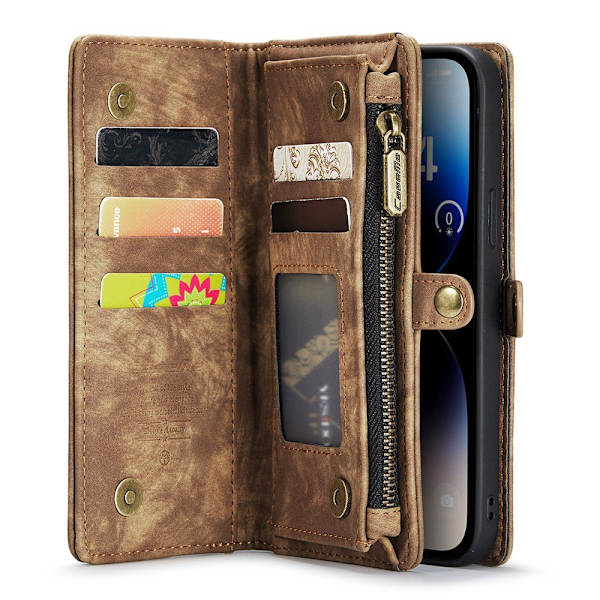 CaseMe Multi-Slot 2 i 1 Plånboksfodral 12/12 Pro Brun