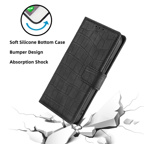 Xiaomi 12T Etui Krokodillemønster Sort