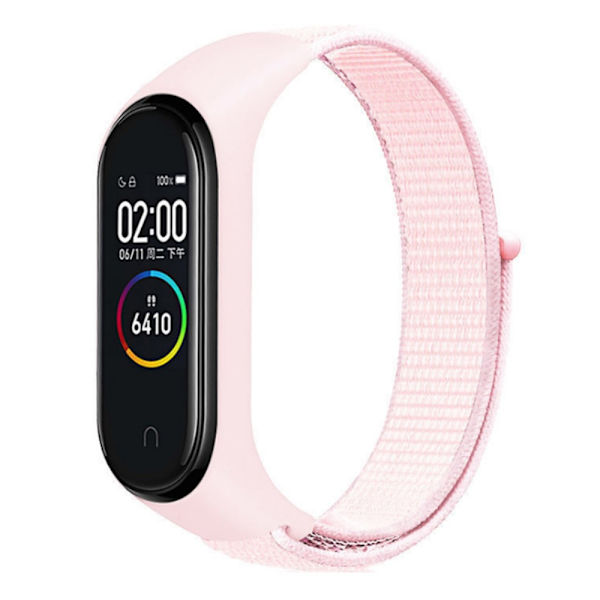 Nailonranneke Xiaomi Mi Band 5/6/7 Vaaleanpunainen
