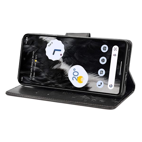 Perhoskuvioitu nahkakotelo Google Pixel 7 - Musta