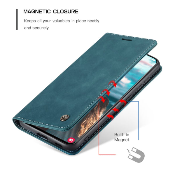 CaseMe Slim Plånboksfodral Samsung Galaxy S21 FE Blå