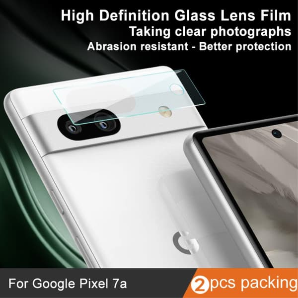 Imak 2 Pack Hærdet Glas Kamerabeskyttelse Google Pixel 7a Transparent