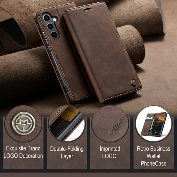 CaseMe Slim Wallet Case Samsung Galaxy S25 Plus Brun