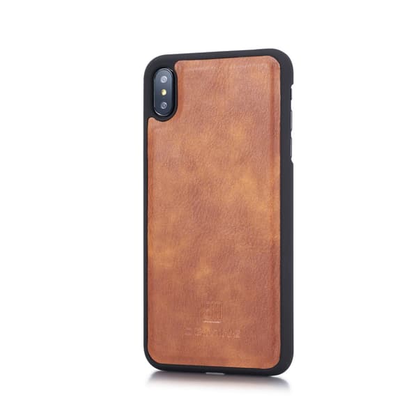 DG.MING 2-i-1 Magnetiskt Plånboksfodral iPhone XS Max Cognac