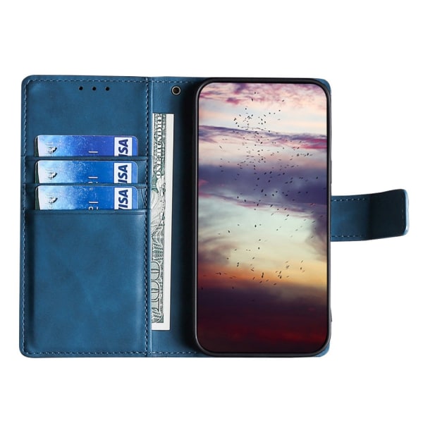 Samsung Galaxy S22 etui, krokodillemønster blå