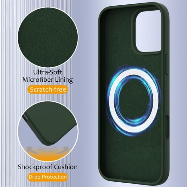 MagSafe silikonecover iPhone 16 Pro Max Mørkegrøn