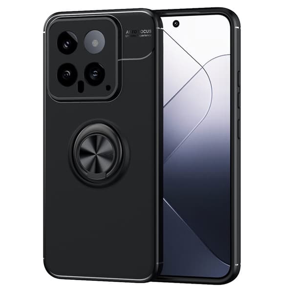Etui med Ringholder til Xiaomi 14 Pro Sort