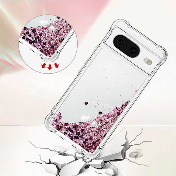 Glitter Bling TPU Case Google Pixel 8 Roséguld