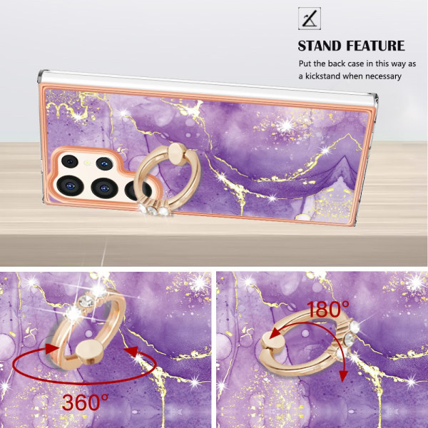 Kotelo rengaspidikkeellä Samsung Galaxy S24 Ultra Violetti Marmori