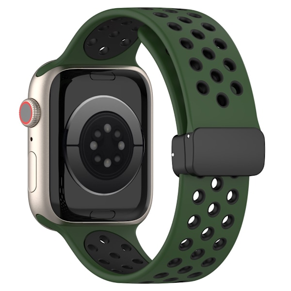 Silikonarmband Sport Apple Watch Series 10 46mm Grön/Svart