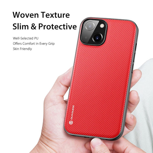 Dux Ducis Fino -sarjan kuori iPhone 14 - Punainen