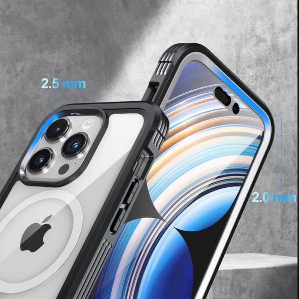 Ultra Full Protection MagSafe -kotelo iPhone 15 Pro Max - Musta
