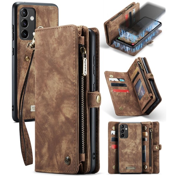 CaseMe Multi-Slot 2 in 1 Wallet Case Galaxy A54 Brown