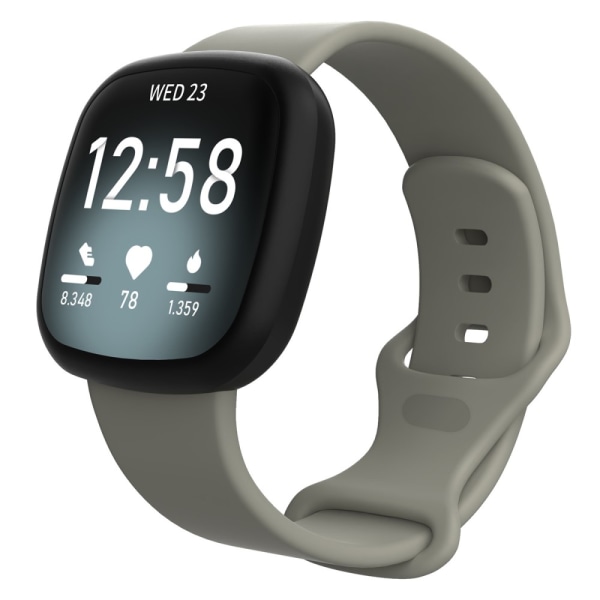 Fitbit Versa 4/Sense 2 -silikoniranneke, harmaa (L)