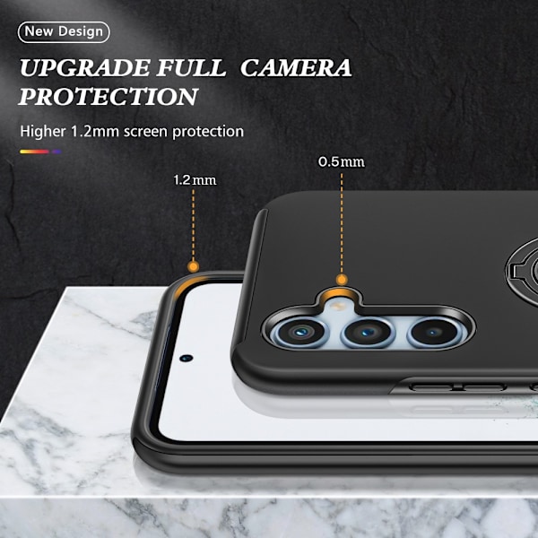 Samsung Galaxy A16 Skal Med Magnetisk Ringholder Sort