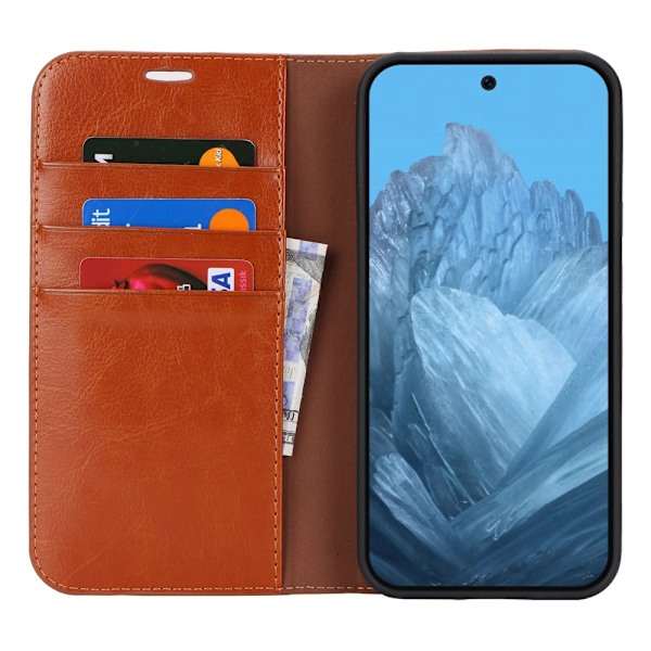 Mobilfodral Google Pixel 9 Pro XL Äkta Läder Brun
