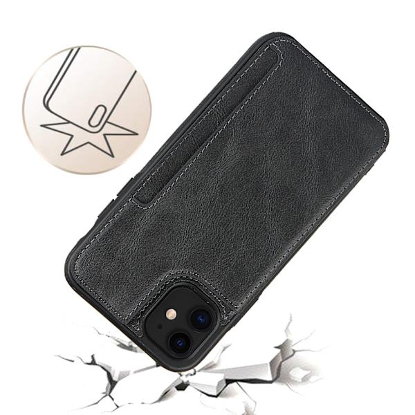 Etui med skjult pung til iPhone 11 Sort