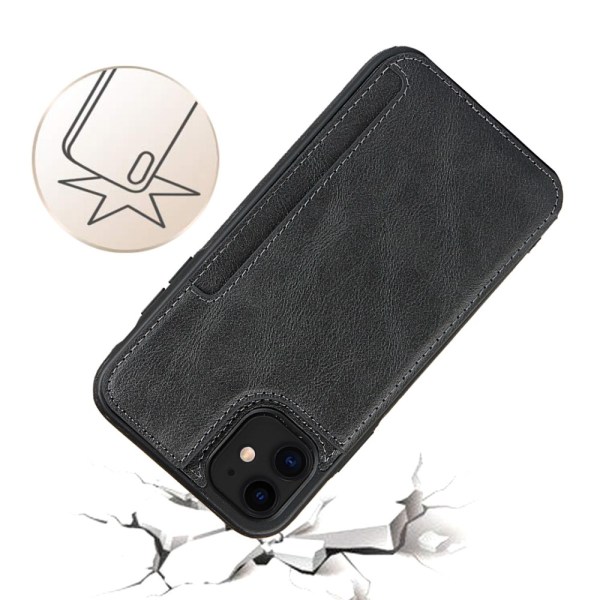 Kotelo piilotetulla lompakolla iPhone 11 Musta
