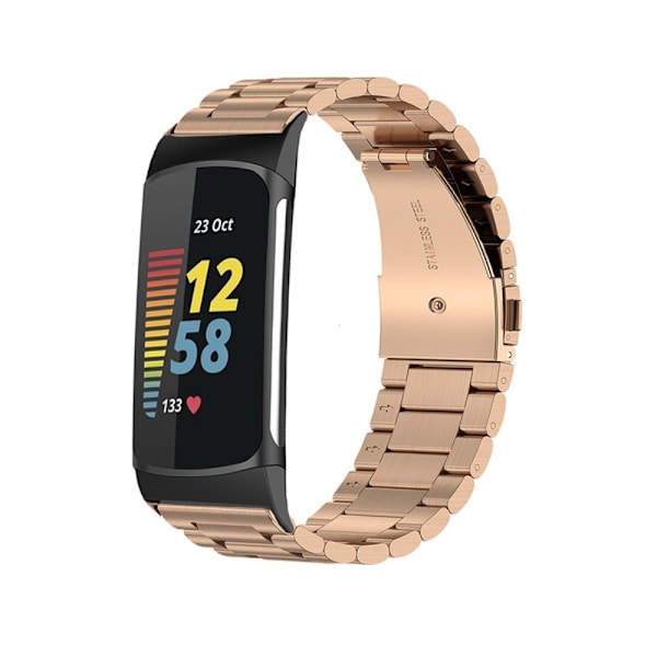 Fitbit Charge 6:n ruusukullanvärinen metalliranneke
