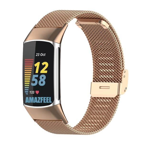 Milanese Mesh Bracelet Fitbit Charge 5 Roséguld