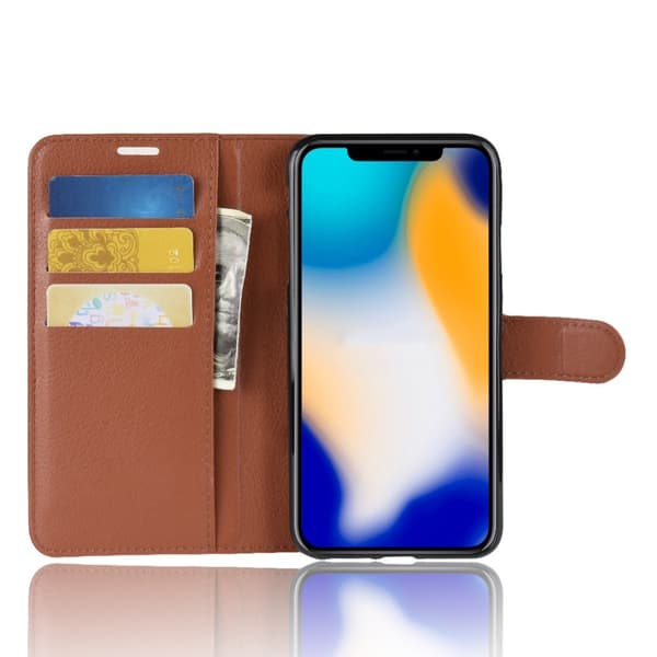 Nahkakotelo iPhone XS Max - Ruskea
