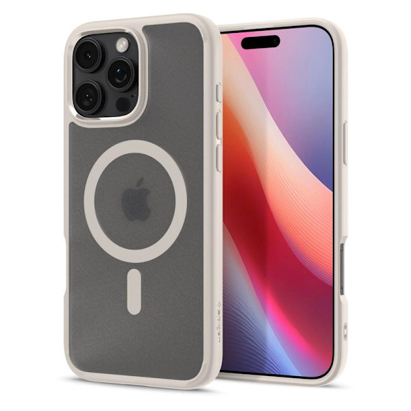Spigen Ultra Hybrid MagSafe -kuori iPhone 16 Prolle, Frosted Natural T